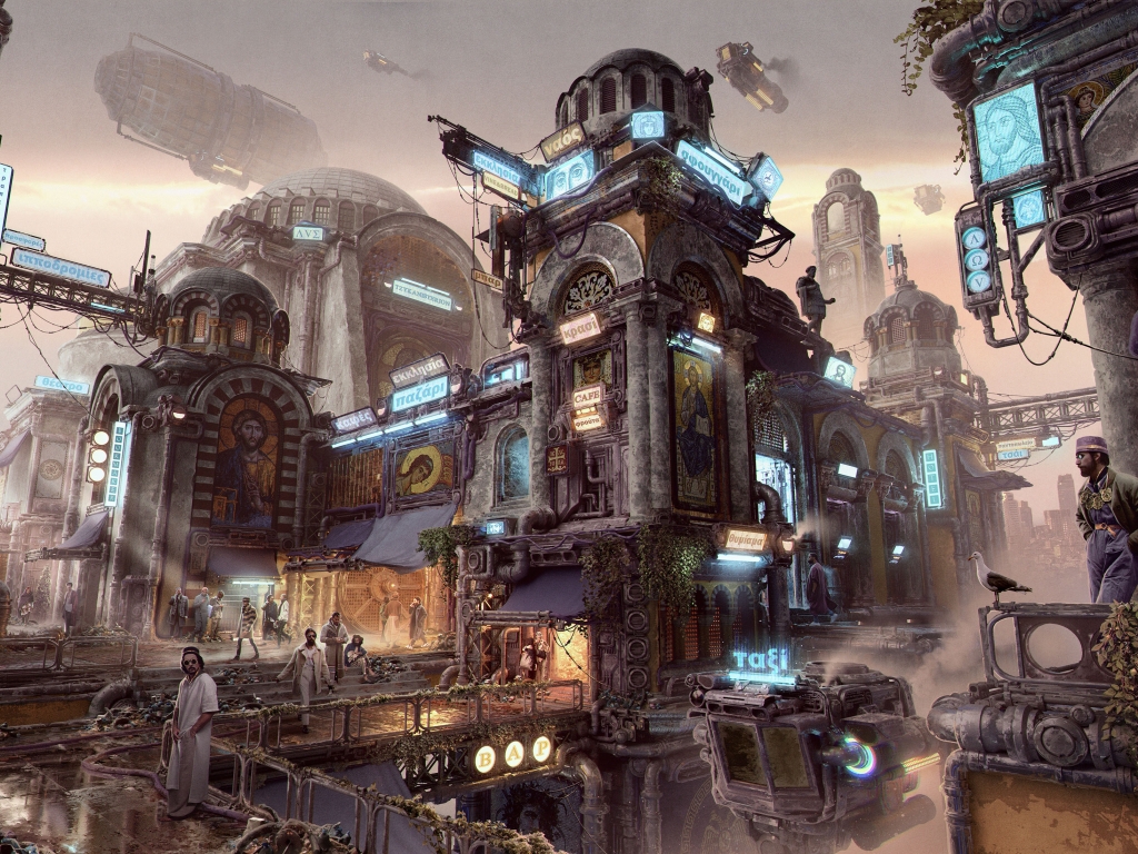 Max Bedulenko, Streets of Constantinople (2020). (“İstanbul’da Bu Ne Bizantinizm! Popüler Kültürde Bizans”, Pera Müzesi'nin ve sanatçının izniyle.)